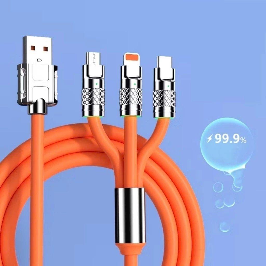 Ảnh minh họa Cáp Sạc Nhanh 3 Trong 1 Dây Cáp Silicone Đầu Hợp Kim Kẽm Siêu Bền chính hãng - Giá tốt Ảnh minh họa Cáp Sạc Nhanh 3 Trong 1 Dây Cáp Silicone Đầu Hợp Kim Kẽm Siêu Bền chính hãng - Giá tốt