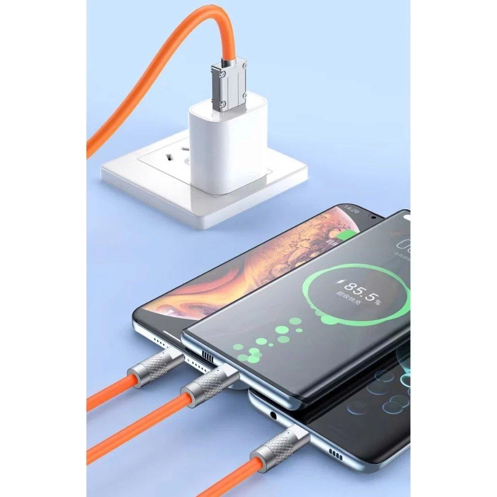 Ảnh minh họa Cáp Sạc Nhanh 3 Trong 1 Dây Cáp Silicone Đầu Hợp Kim Kẽm Siêu Bền chính hãng - Giá tốt Ảnh minh họa Cáp Sạc Nhanh 3 Trong 1 Dây Cáp Silicone Đầu Hợp Kim Kẽm Siêu Bền chính hãng - Giá tốt