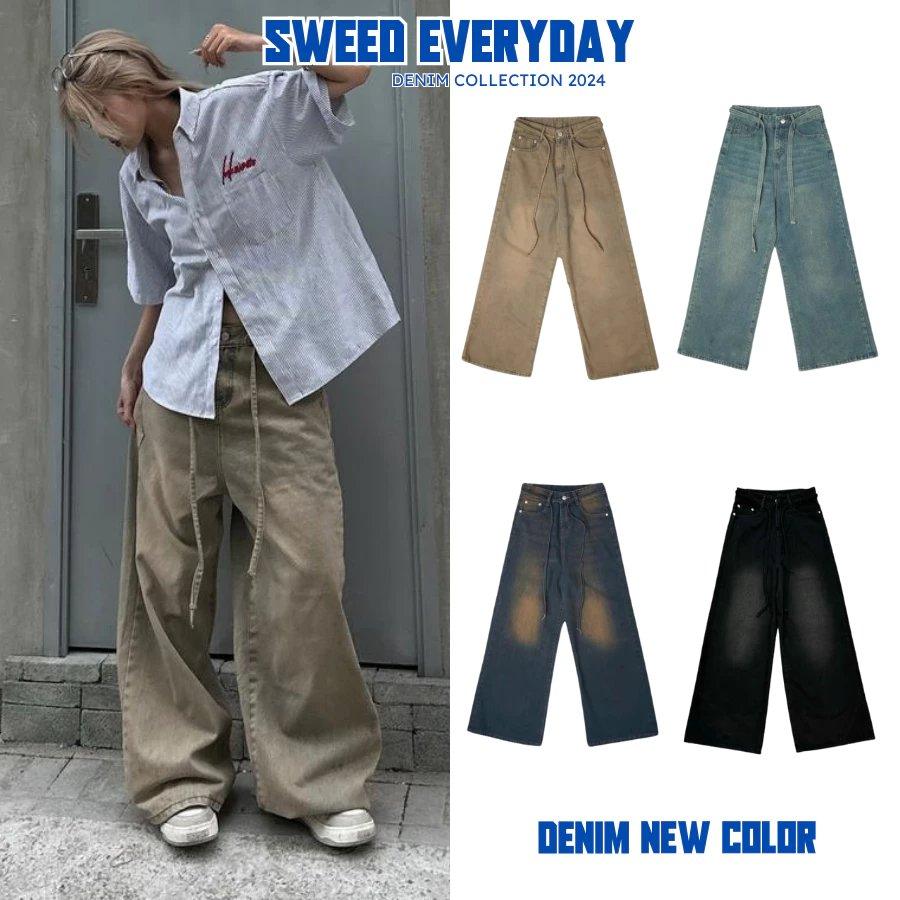 Ảnh minh họa Quần jean ống rộng nam nữ - PRESET WASH LOOSE PLEAT PANTS chính hãng - Giá tốt Ảnh minh họa Quần jean ống rộng nam nữ - PRESET WASH LOOSE PLEAT PANTS chính hãng - Giá tốt