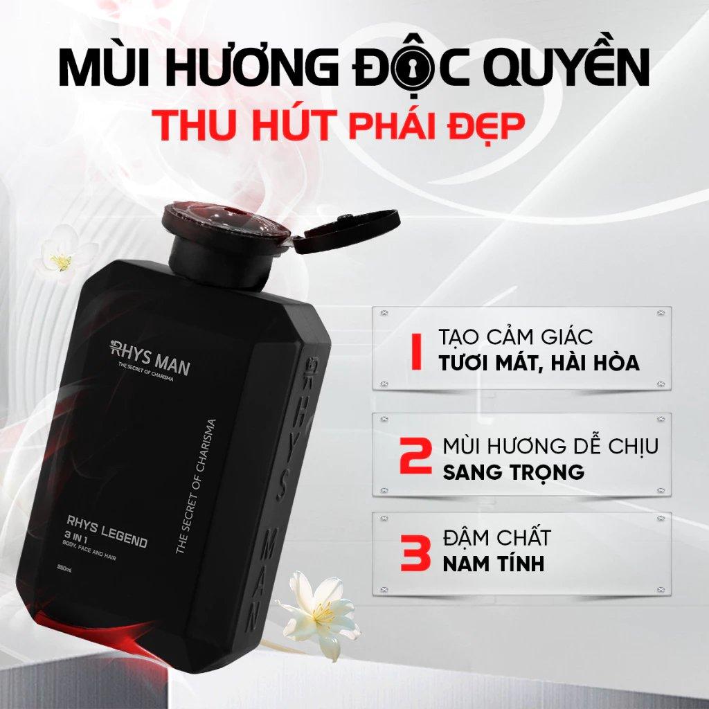 Ảnh minh họa Sữa tắm gội nam 3in1 RHYS MAN hương nước hoa Rhys Legend 350ml chính hãng - Giá tốt Ảnh minh họa Sữa tắm gội nam 3in1 RHYS MAN hương nước hoa Rhys Legend 350ml chính hãng - Giá tốt