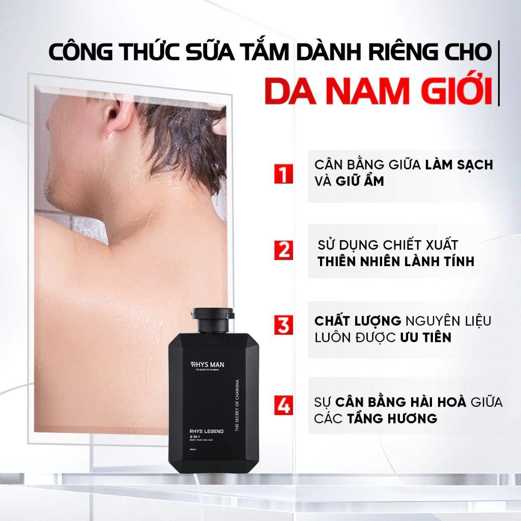 Ảnh minh họa Sữa tắm gội nam 3in1 RHYS MAN hương nước hoa Rhys Legend 350ml chính hãng - Giá tốt Ảnh minh họa Sữa tắm gội nam 3in1 RHYS MAN hương nước hoa Rhys Legend 350ml chính hãng - Giá tốt